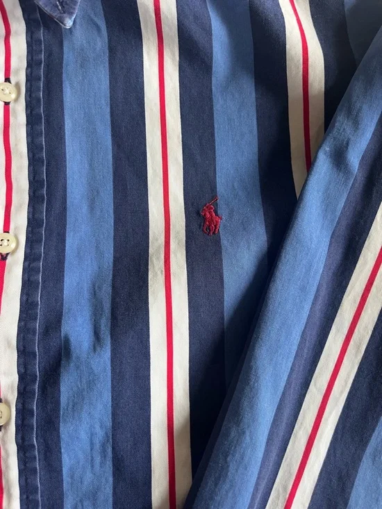 Men’s Ralph Lauren Button-Up Shirt – Classic Striped | 100% Cotton - Picture 2 of 7